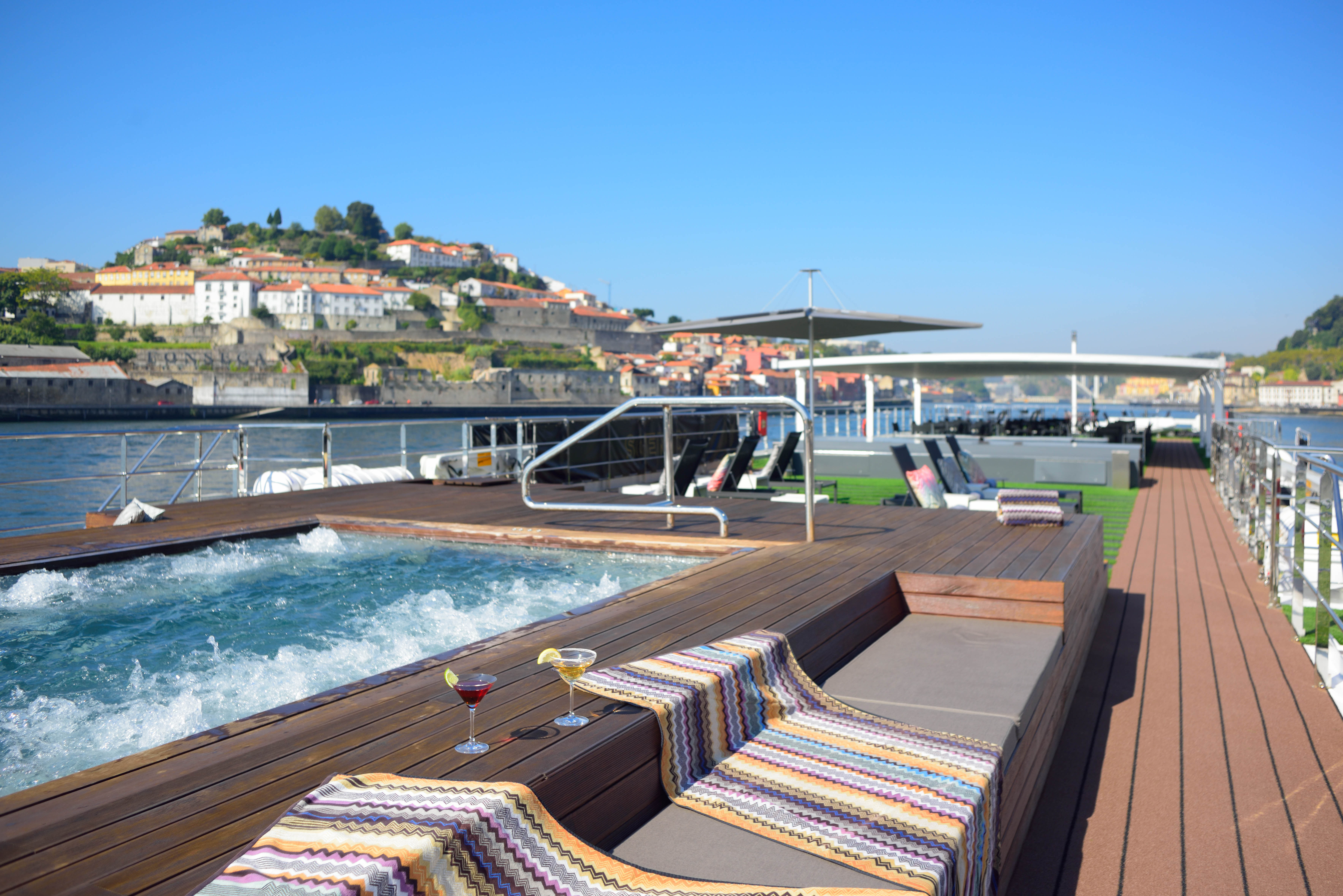 The Vitality heated pool located up on the Sun Deck is perfect for unwinding after a days sightseeing