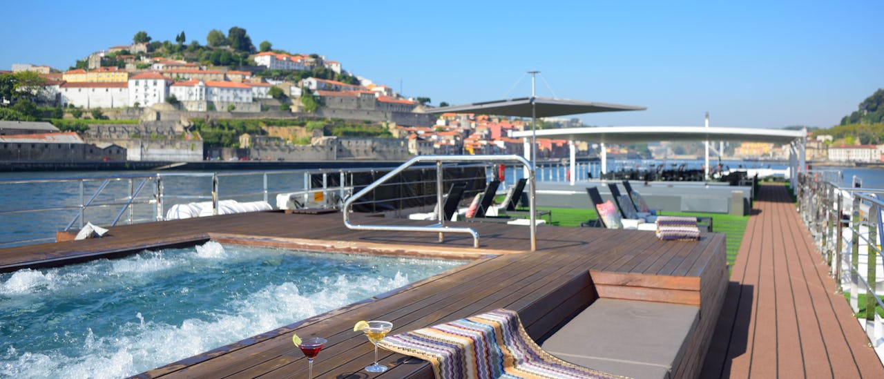 The Vitality heated pool located up on the Sun Deck is perfect for unwinding after a days sightseeing