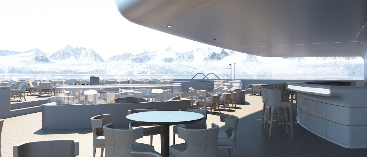 Outdoor dining at the Grill restaurant