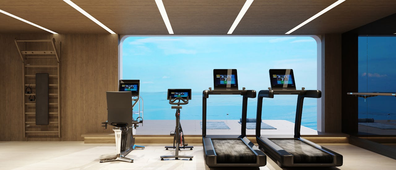 Work out in an innovative gym that opens up to an outdoor workout space!
