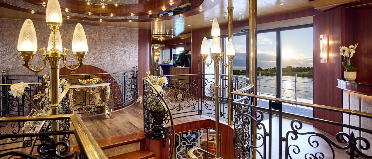 You are welcomed aboard through a welcoming lobby
