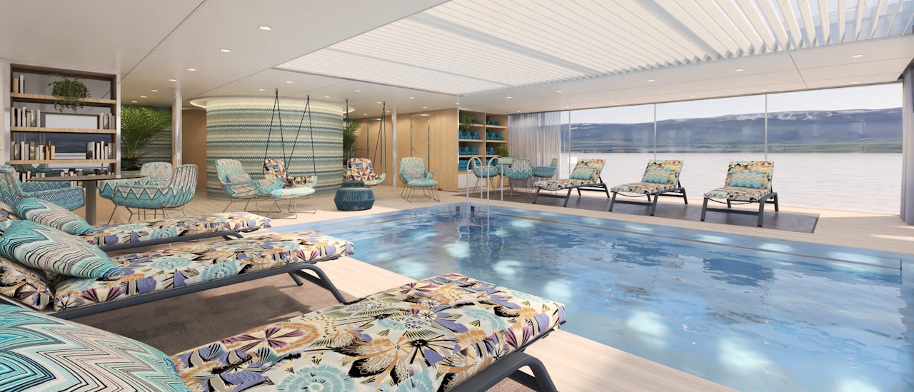 The pool with a retractable roof