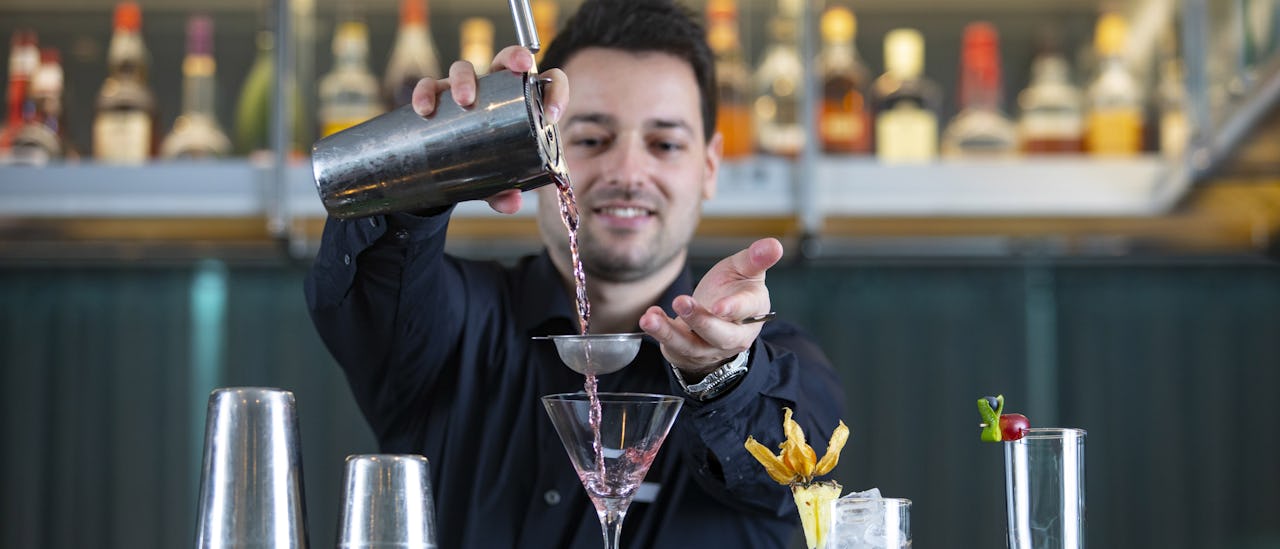 Enjoy a cocktail in the Panorama Bar and Lounge