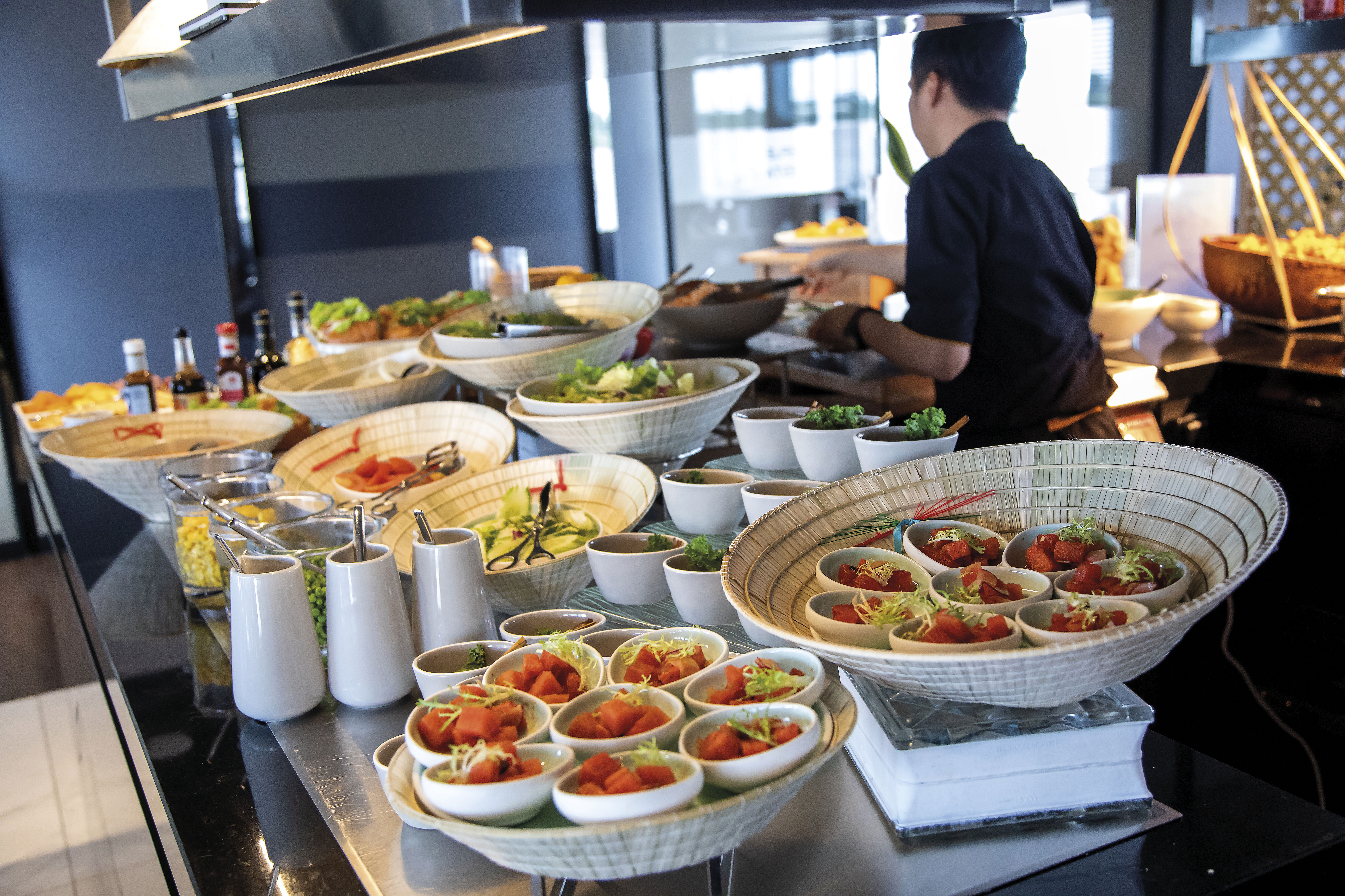 All buffet meals feature an action station where you can watch as your food is prepared in front of you