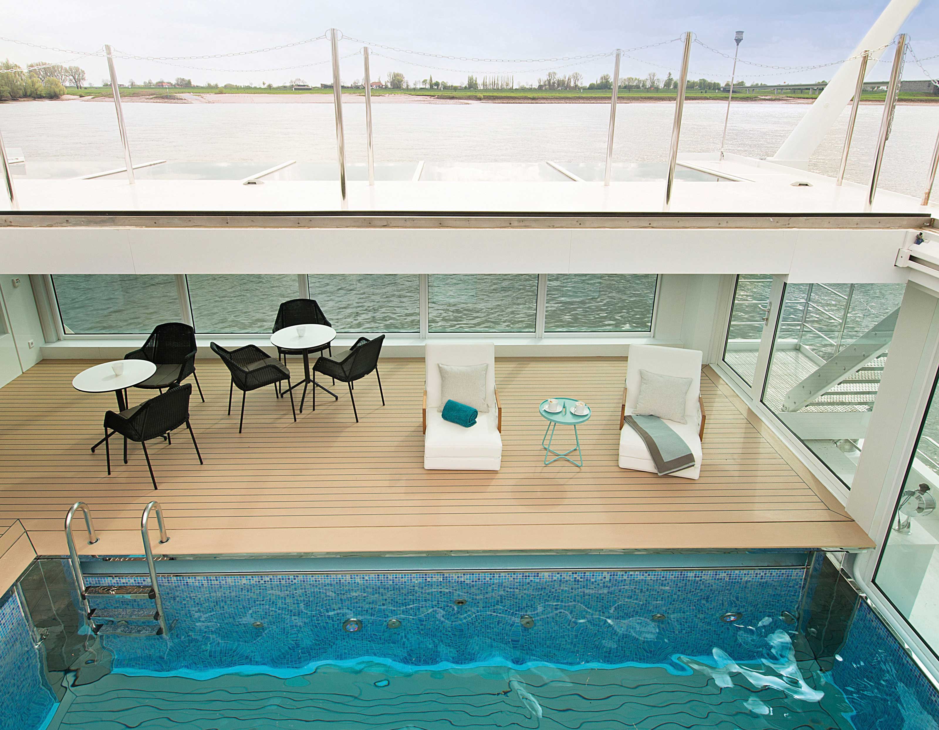 The pool with a retractable roof